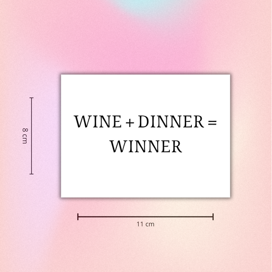 Wijnetiket | WINE + DINNER = WINNER