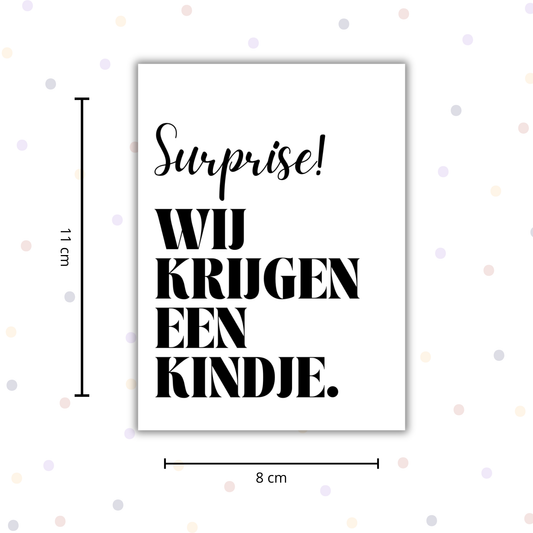 Wijnetiket | Surprise! Wij krijgen een kindje.