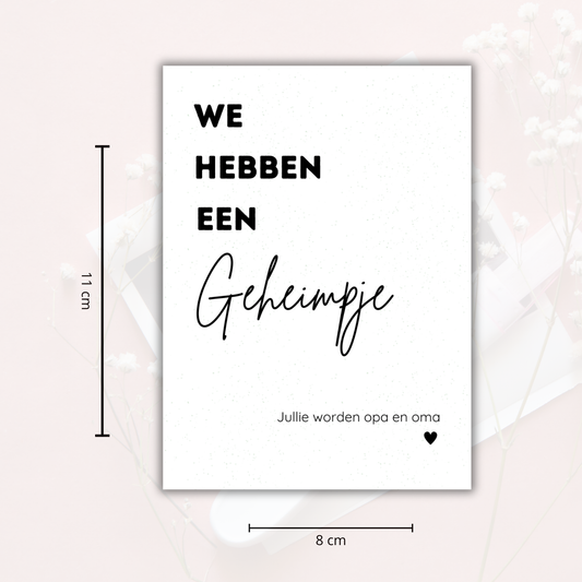 Wijnetiket | We hebben een geheimpje. Jullie worden opa en oma