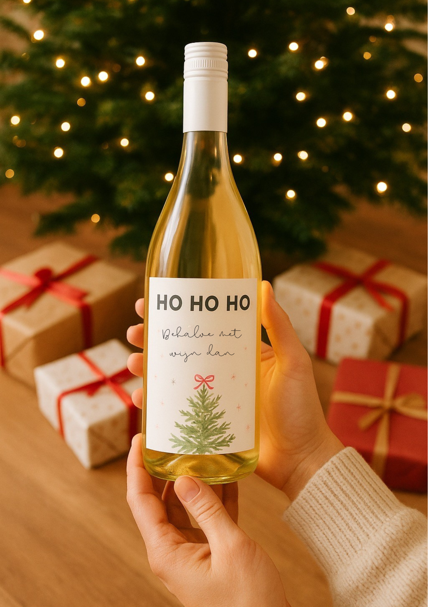 Wijnetiket | HO HO HO behalve met wijn dan