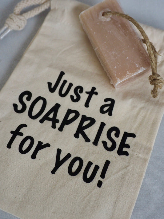Canvas cadeauzakje | Just a SOAPRISE for you! - Touche de Mauve