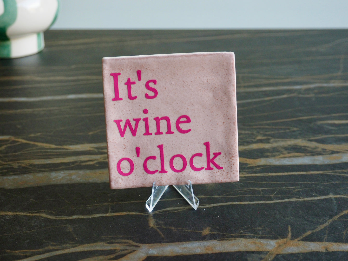 Tegeltje 10x10 cm | It's wine o'clock