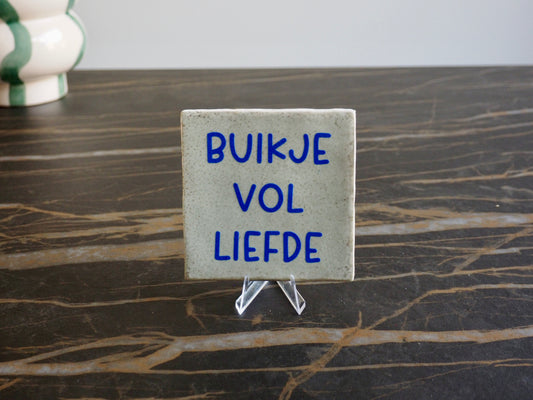 Tegeltje 10x10 cm | Buikje vol liefde