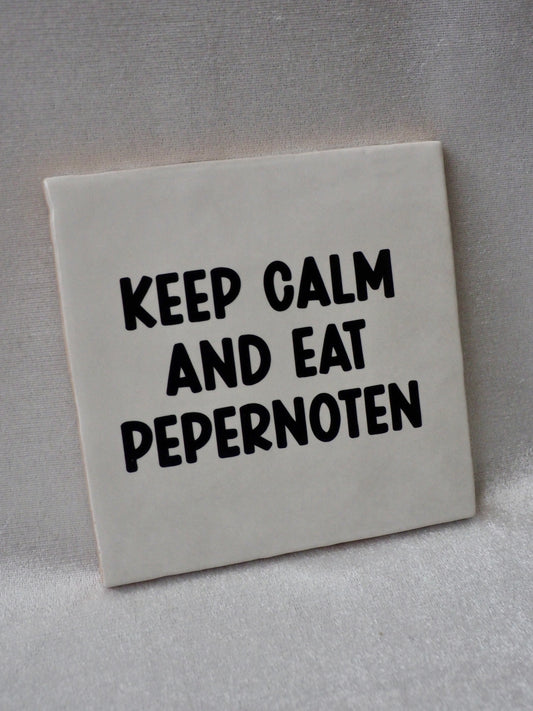 Tegeltje 13x13 cm | Keep calm and eat pepernoten