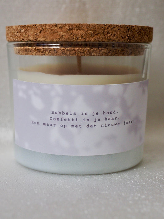 Geurkaars | Bubbels in je hand, confetti in je haar. Kom maar op met dat nieuwe jaar!