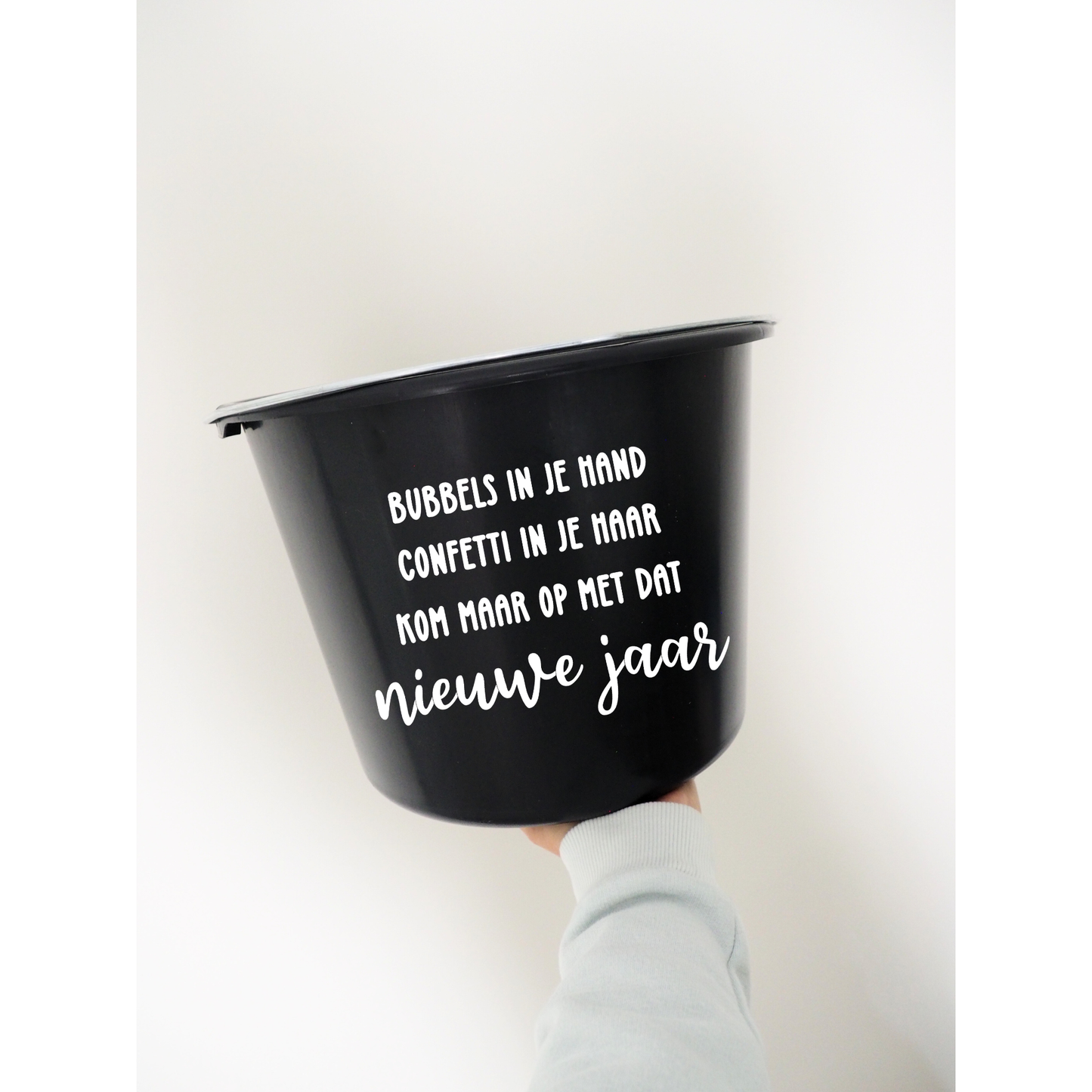 Cadeau emmer | Bubbels in je hand, confetti in je haar, kom maar op met dat nieuwe jaar