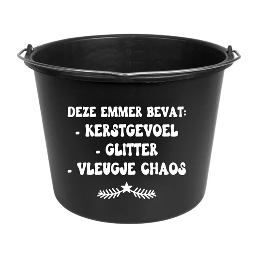 Cadeau emmer | Deze emmer bevat: kerstgevoel, glitter en een vleugje chaos