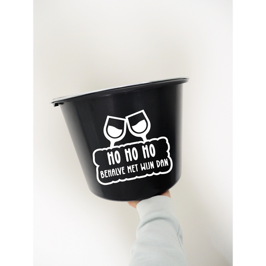 Cadeau emmer | HO HO HO behalve met wijn dan