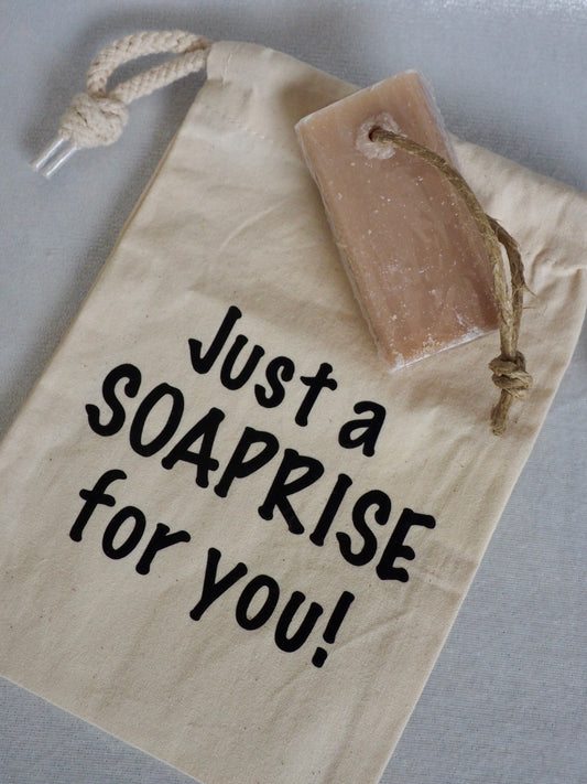 Canvas cadeauzakje | Just a SOAPRISE for you! - Touche de Mauve