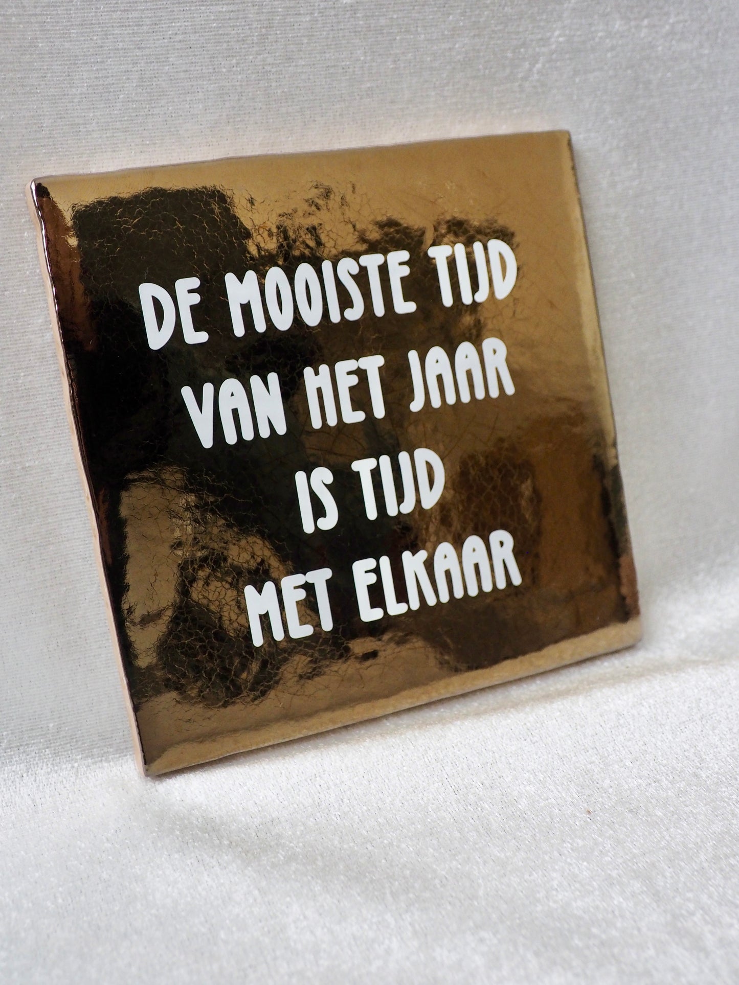 Tegeltje 13x13 cm | De mooiste tijd van het jaar is tijd met elkaar